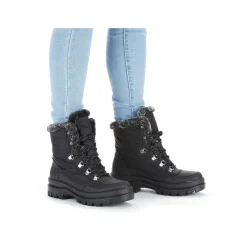 Rieker Women'S Corded Boots Deep Black