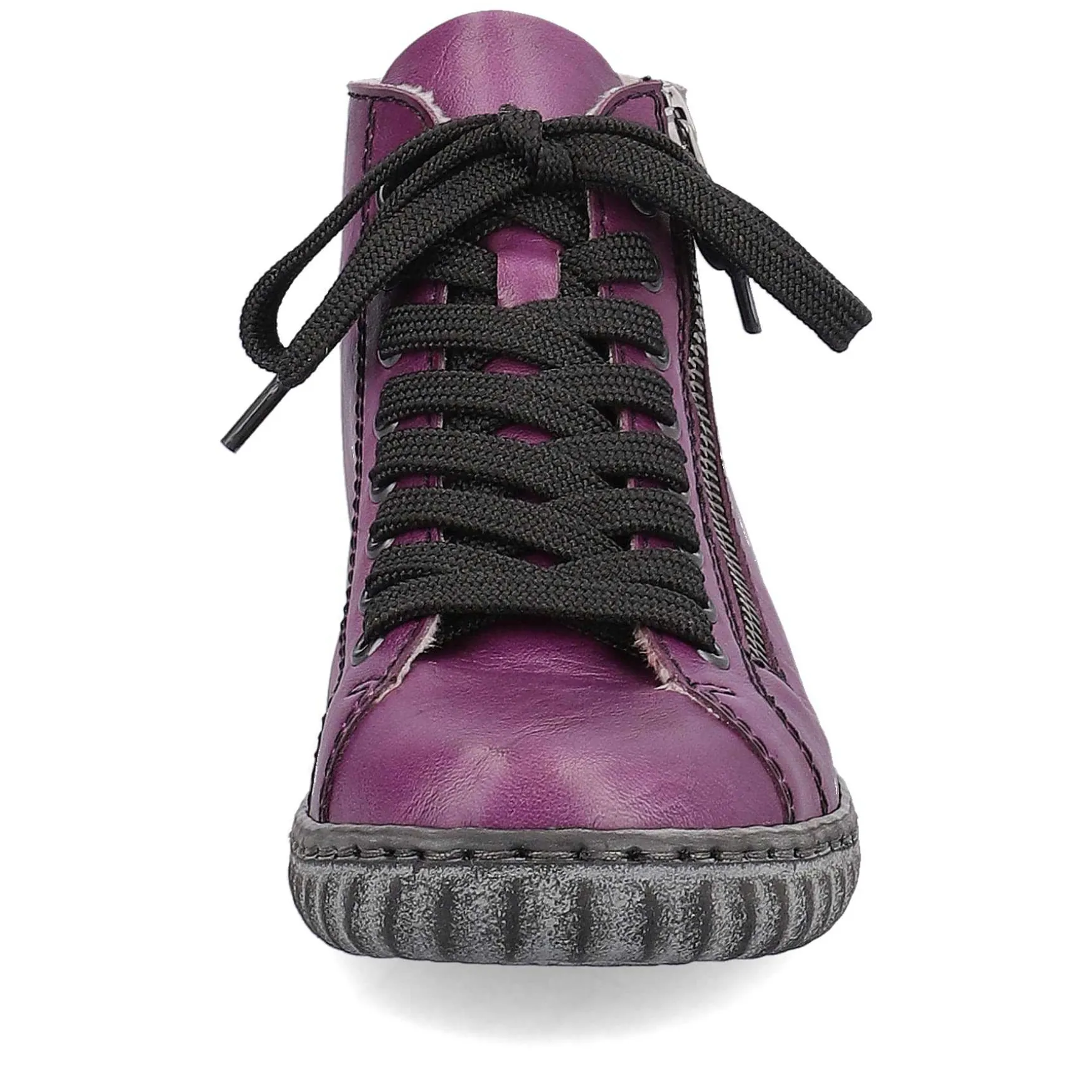 Rieker Women'S Corded Boots Aubergine-Black