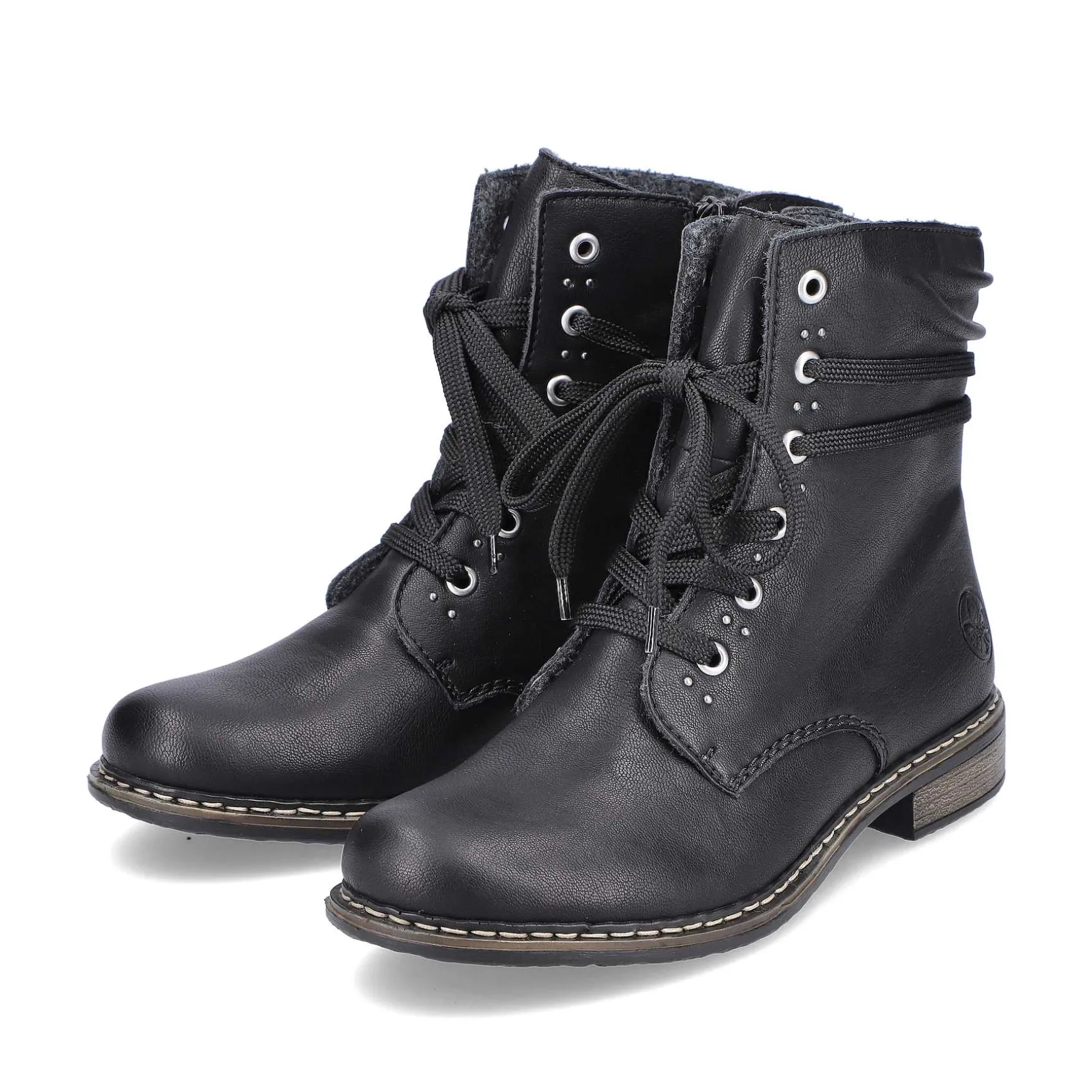 Rieker Women'S Corded Boots Asphalt Black