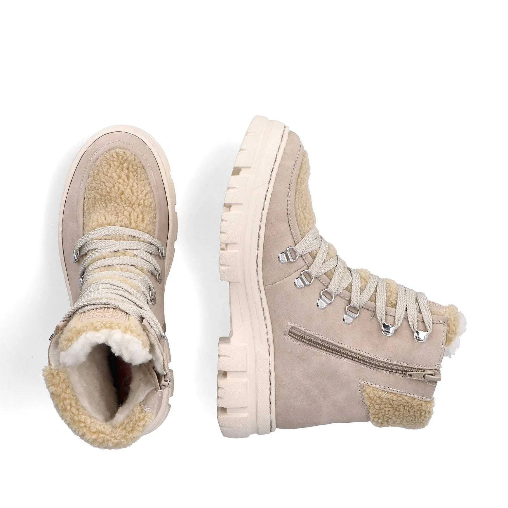 Rieker Women'S Corded Boots Sand Beige