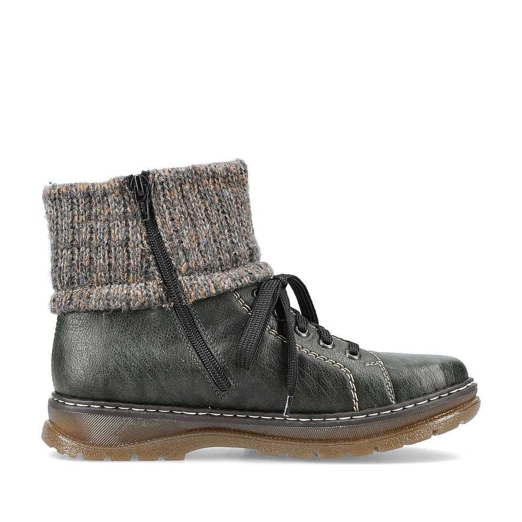 Rieker Women'S Corded Boots In Green Grey