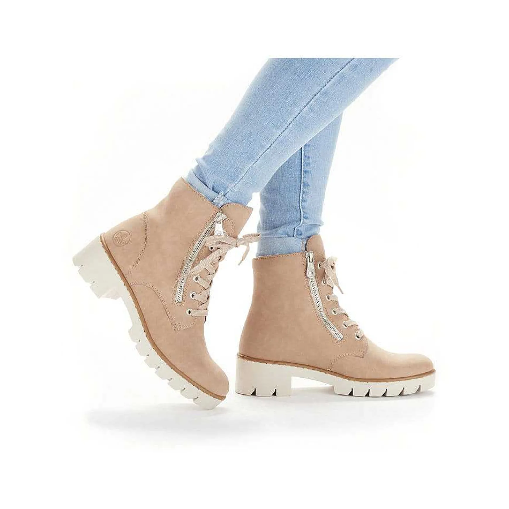 Rieker Women'S Corded Boots Cream Beige