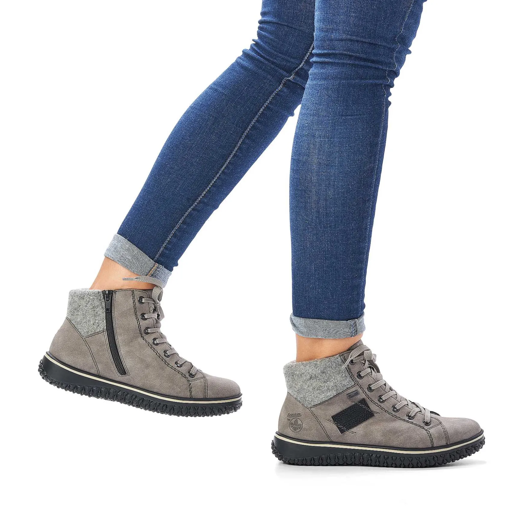 Rieker Women'S Corded Boots Platinum Gray