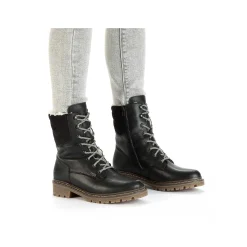 Rieker Women'S Corded Boots Deep Black