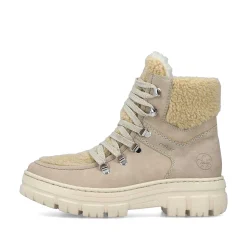 Rieker Women'S Corded Boots Sand Beige