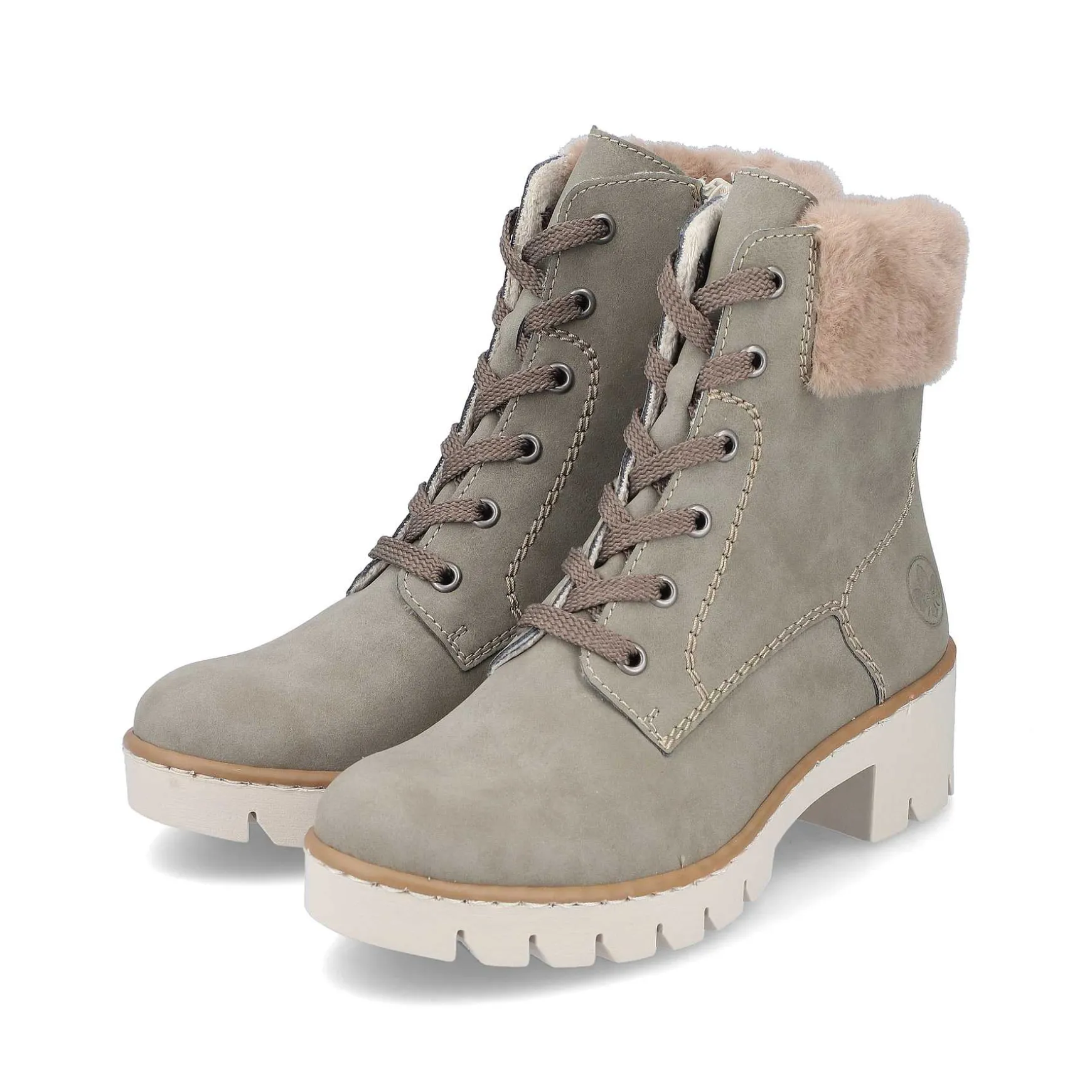 Rieker Women'S Corded Boots Khaki-Brown
