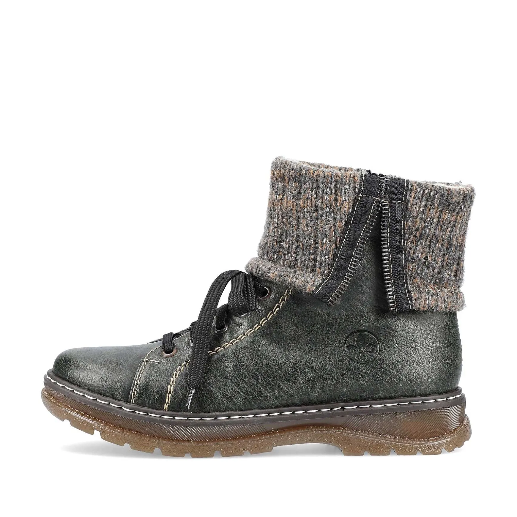 Rieker Women'S Corded Boots In Green Grey