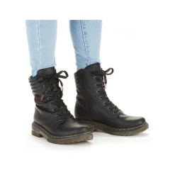 Rieker Women'S Corded Boots Deep Black