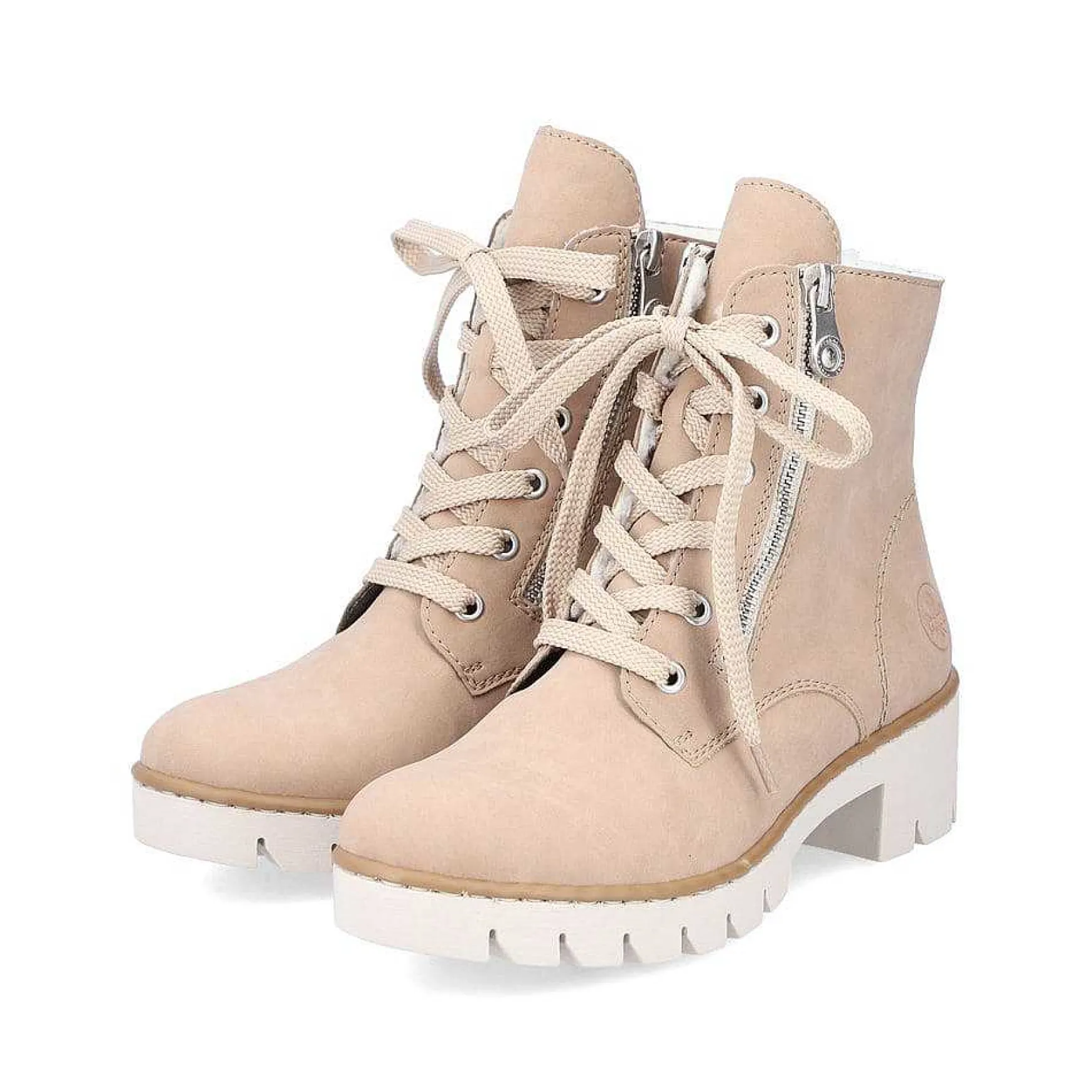 Rieker Women'S Corded Boots Cream Beige