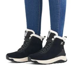 Rieker Women'S Corded Boots Deep Black Pearl