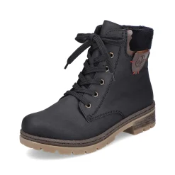 Rieker Women'S Corded Boots Graphite Black