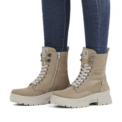 Rieker Women'S Corded Boots Clay Beige