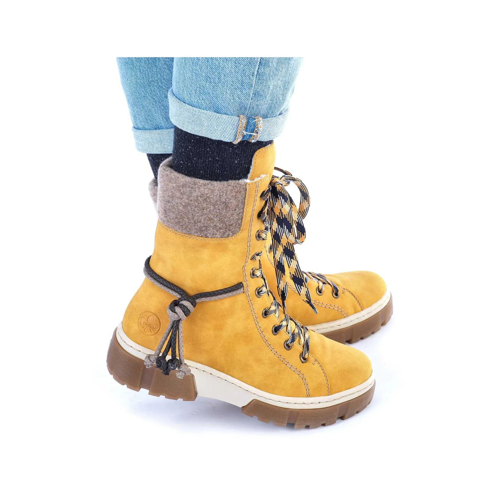 Rieker Women'S Corded Boots Sunflower Yellow
