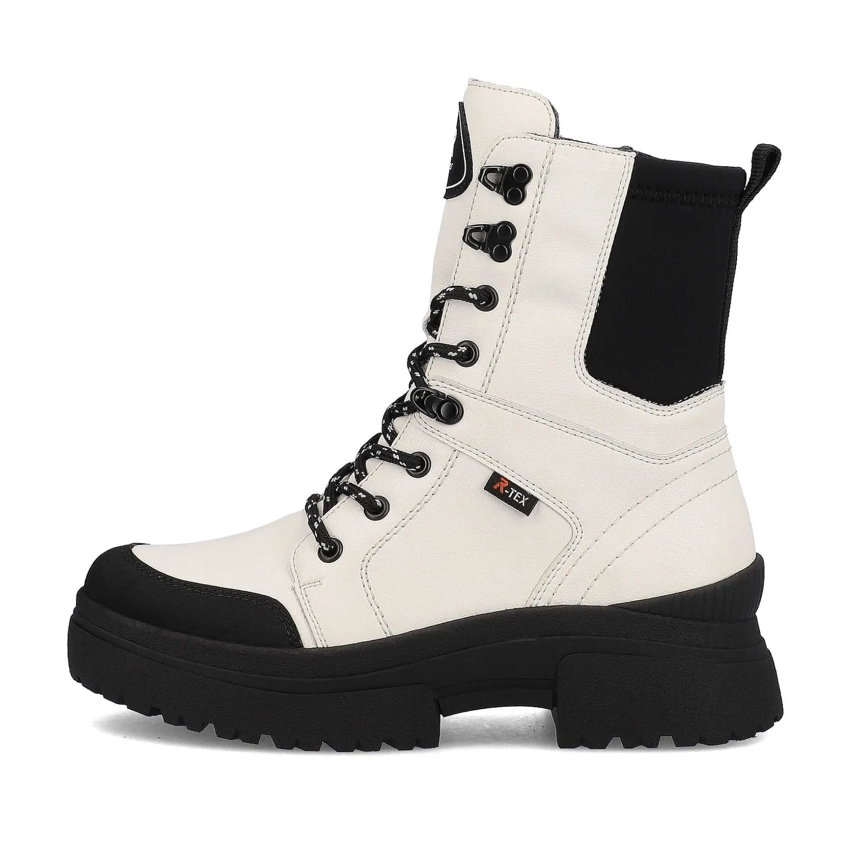 Rieker Women'S Corded Boots Snow-White Deep-Black