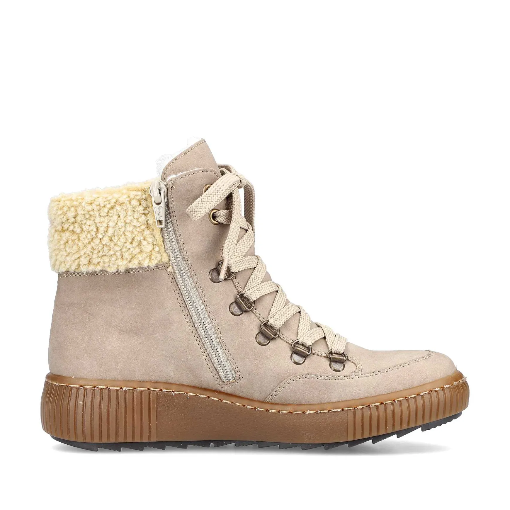 Rieker Women'S Corded Boots Cream Beige