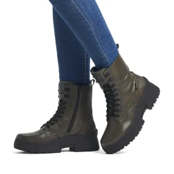 Rieker Women'S Corded Boots Army Green Black
