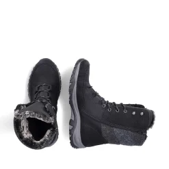 Rieker Women'S Corded Boots Deep Black