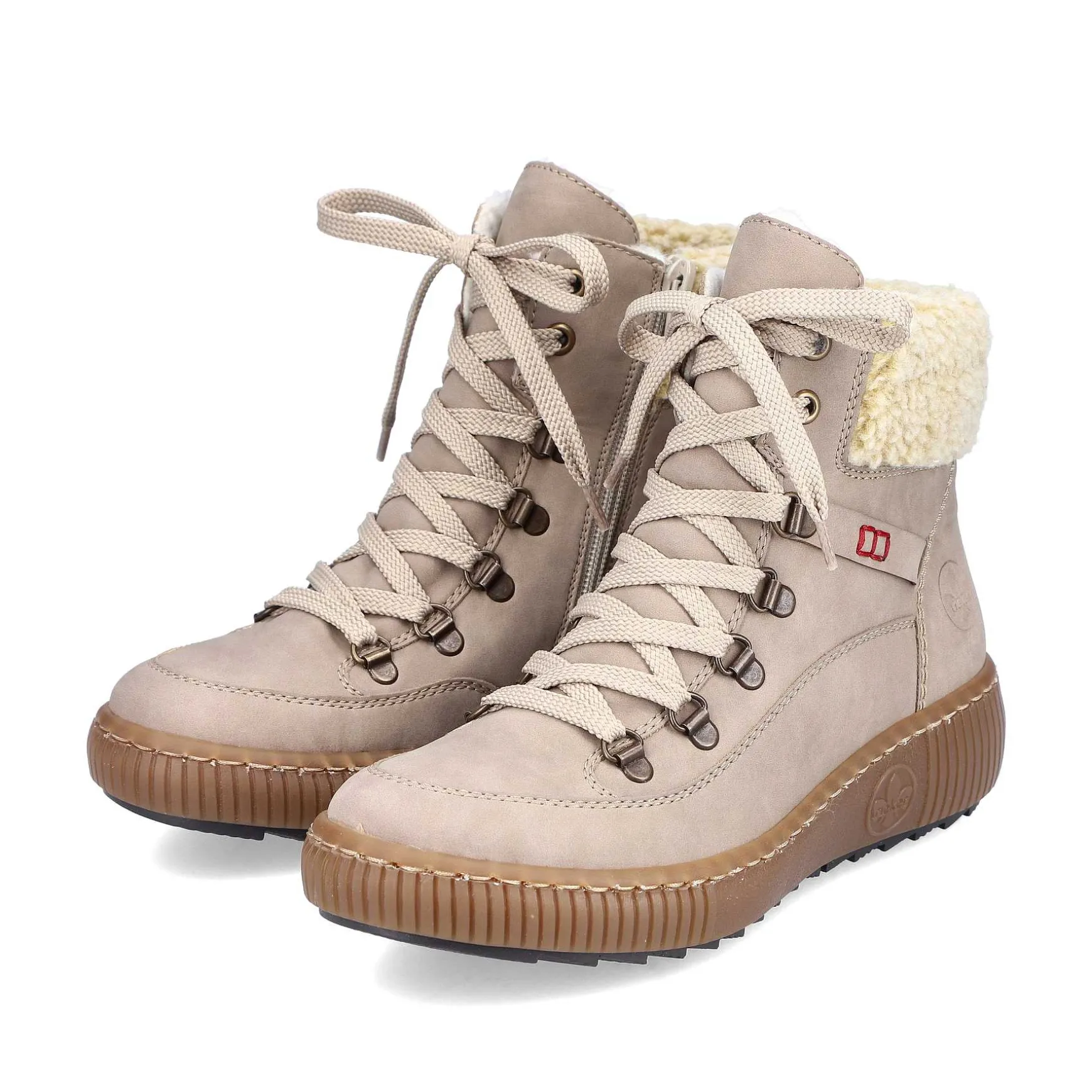 Rieker Women'S Corded Boots Cream Beige