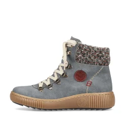 Rieker Women'S Corded Boots Blue Gray