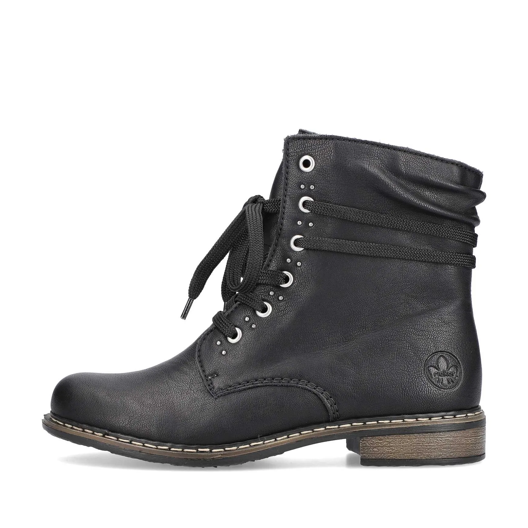 Rieker Women'S Corded Boots Asphalt Black