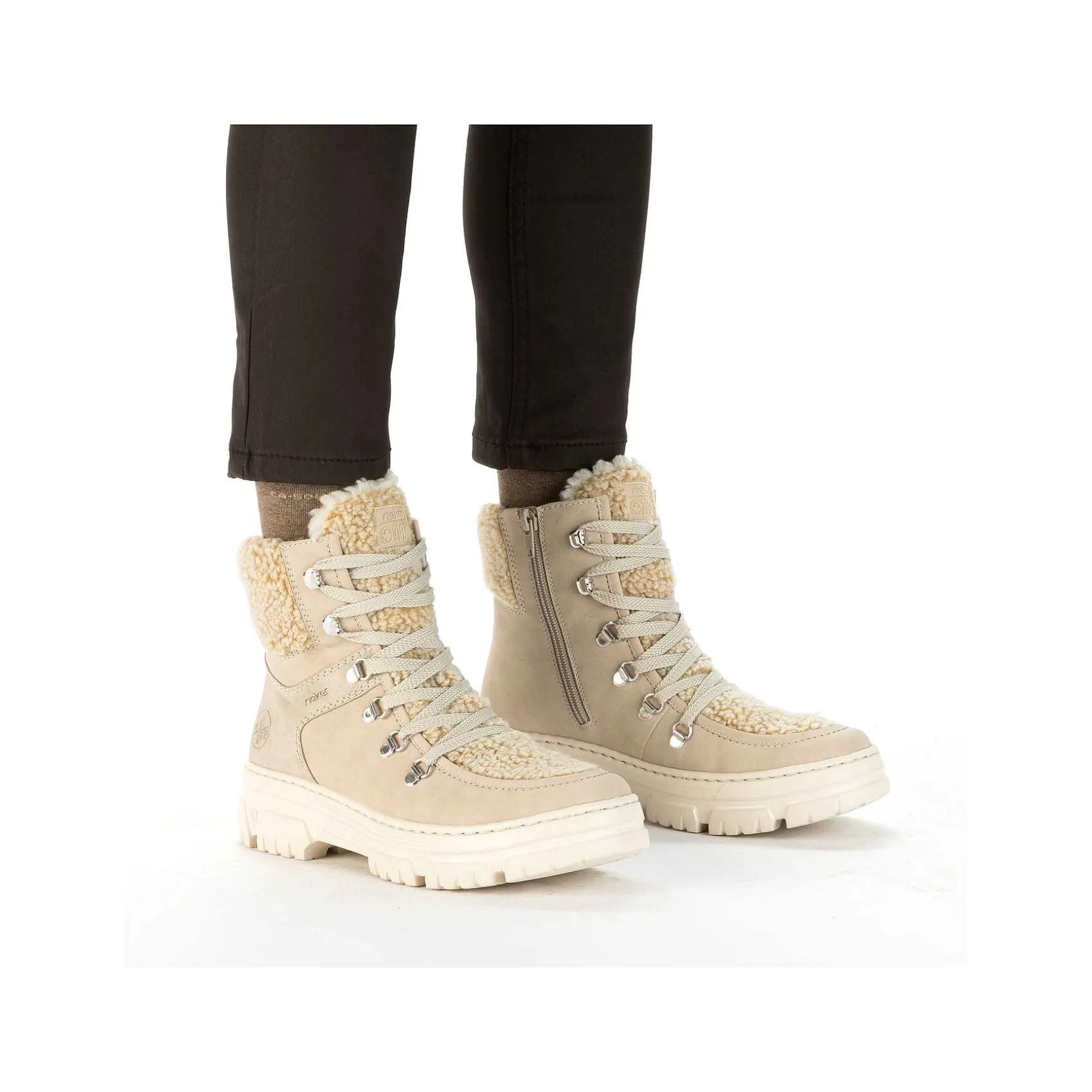 Rieker Women'S Corded Boots Sand Beige