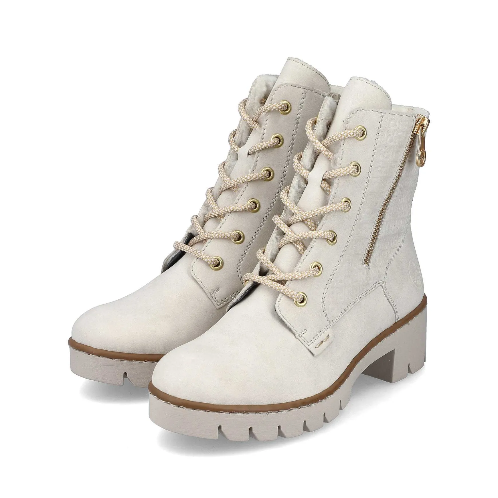Rieker Women'S Corded Boots Cream Beige