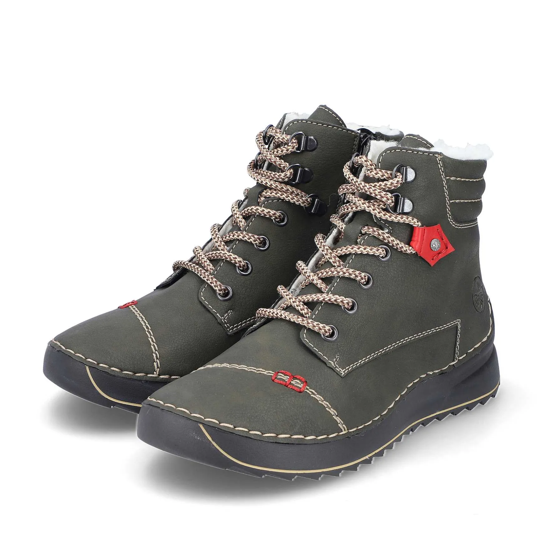 Rieker Women'S Corded Boots Gray Green