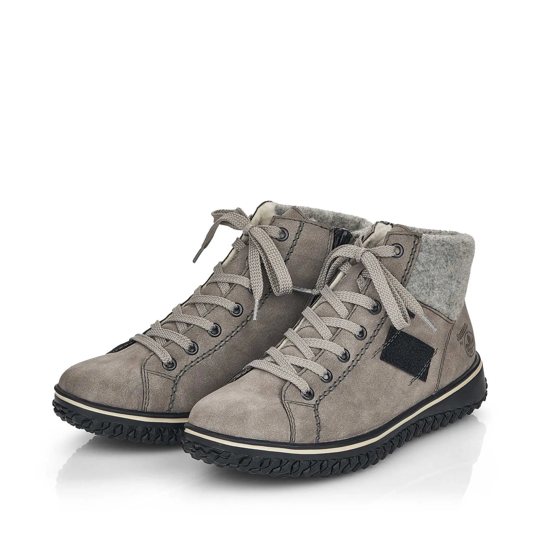 Rieker Women'S Corded Boots Platinum Gray