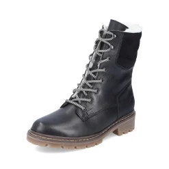 Rieker Women'S Corded Boots Deep Black