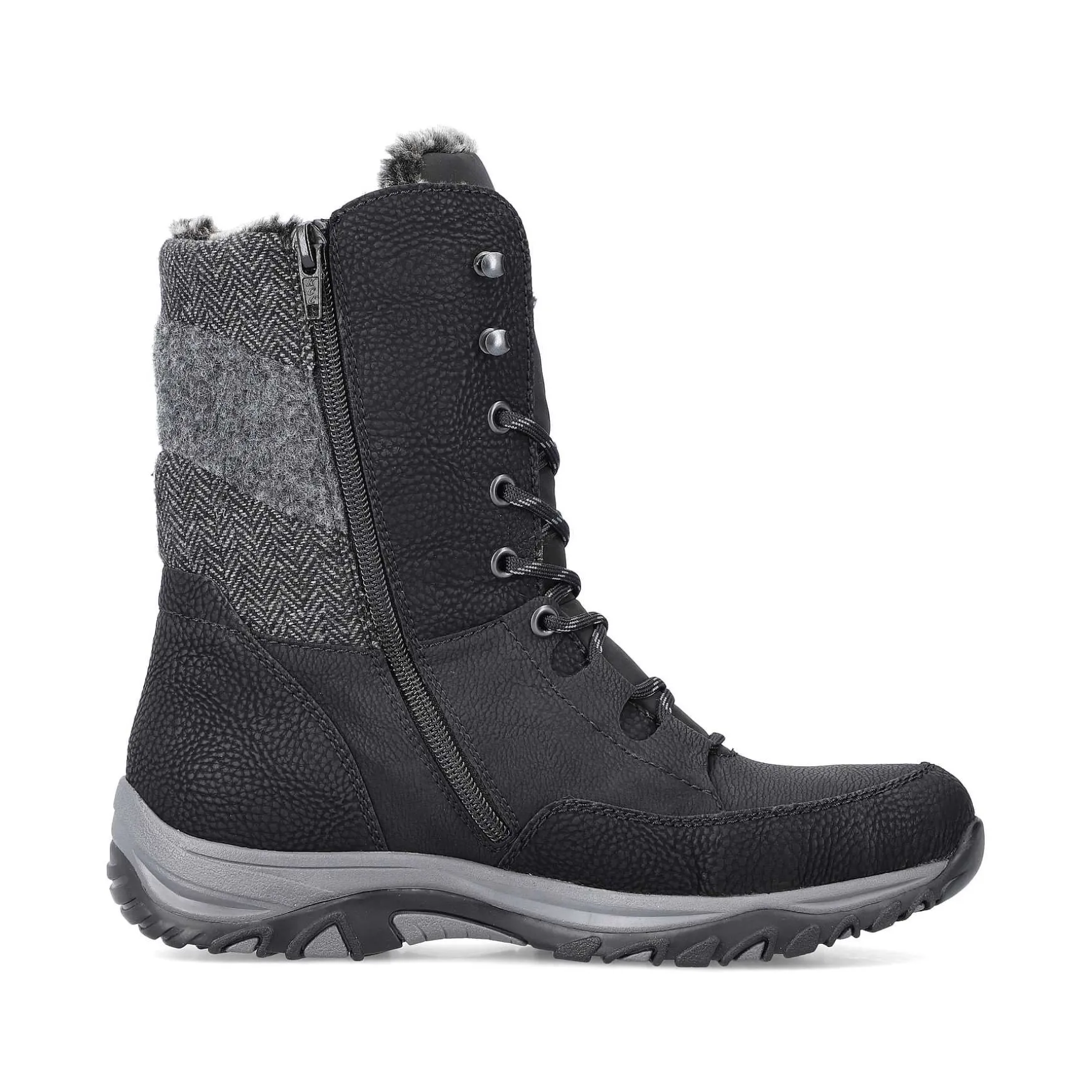 Rieker Women'S Corded Boots Deep Black