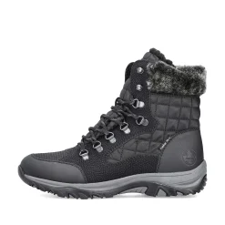 Rieker Women'S Corded Boots Deep Black
