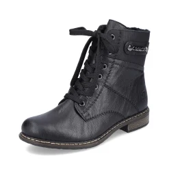 Rieker Women'S Corded Boots Deep Black