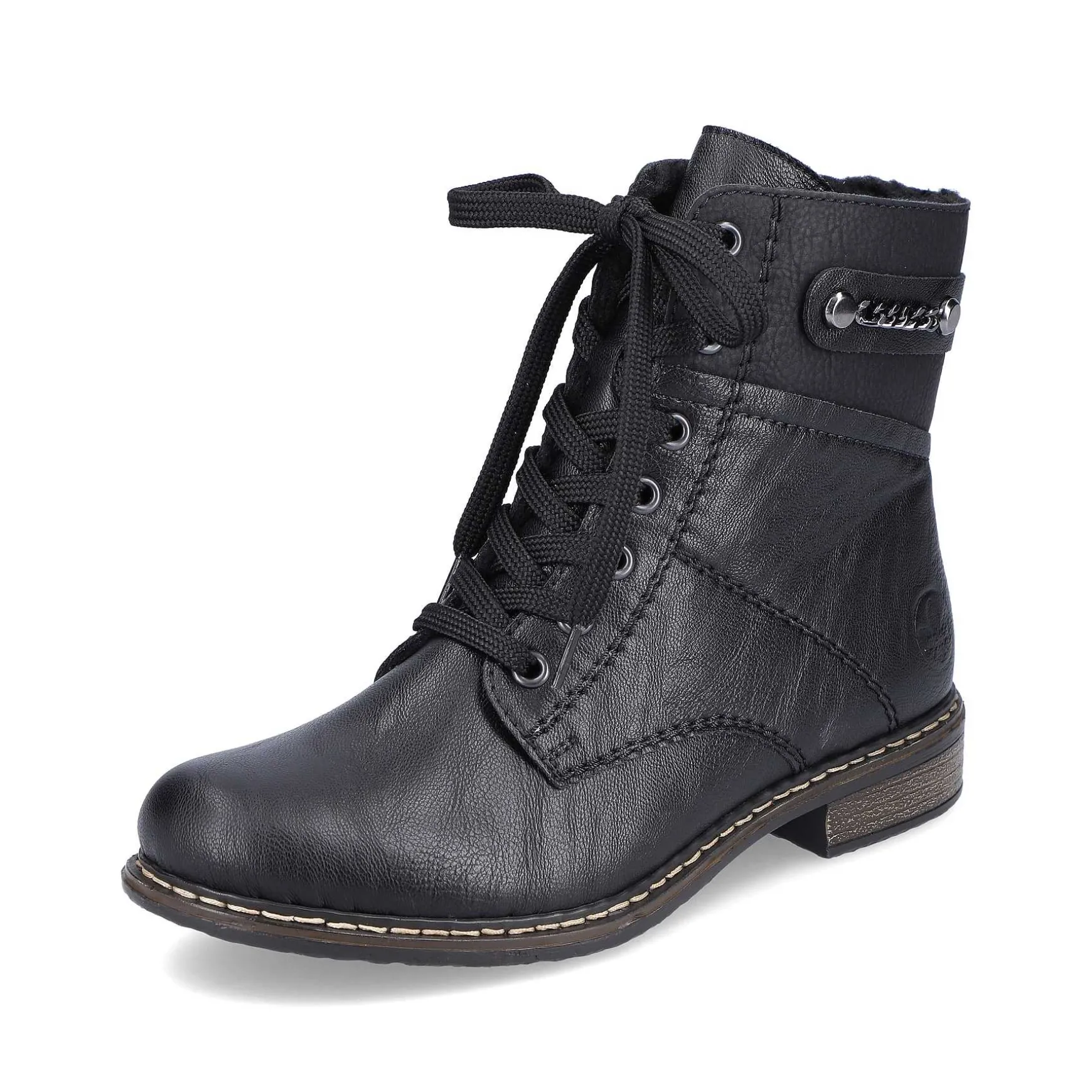 Rieker Women'S Corded Boots Deep Black