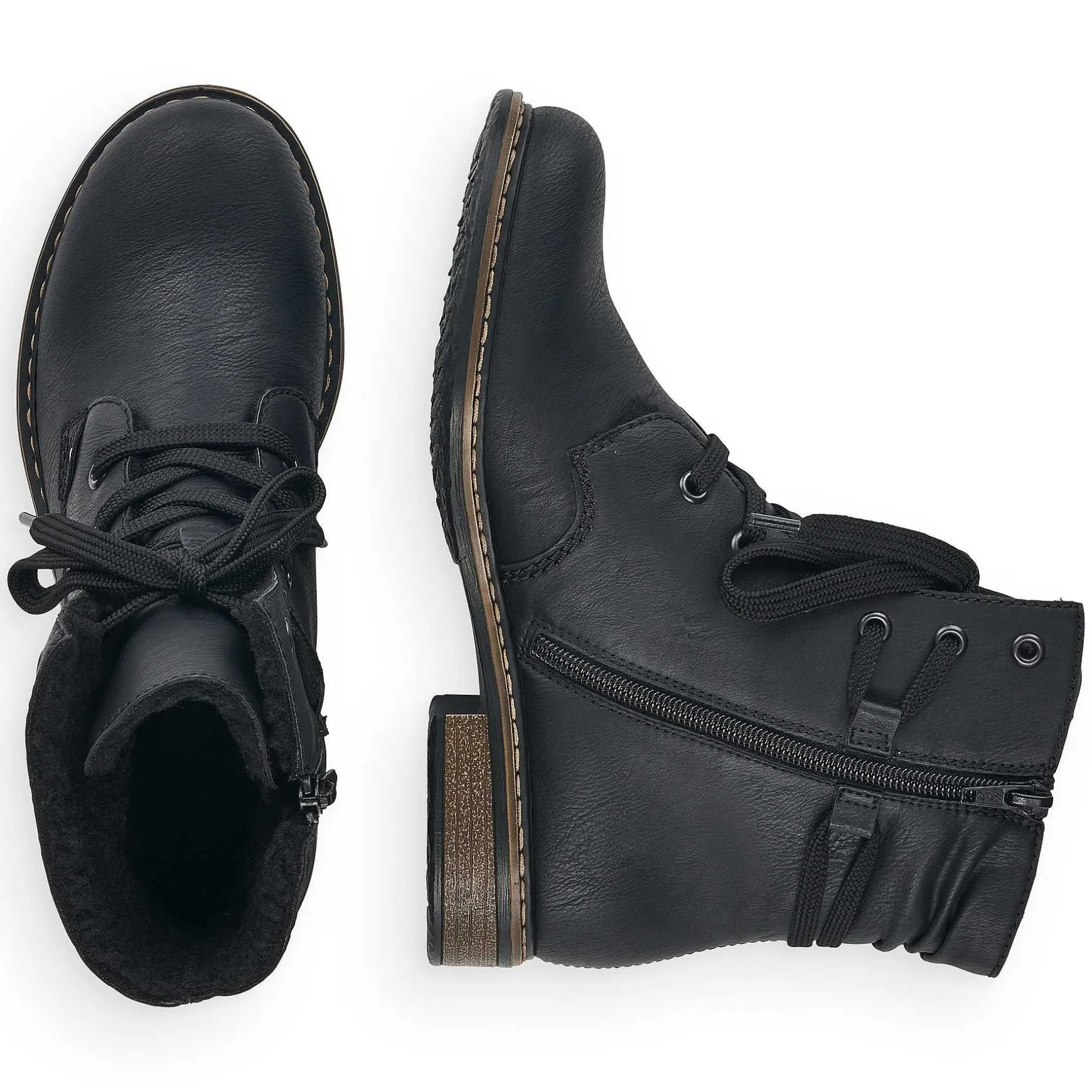 Rieker Women'S Corded Boots Asphalt Black