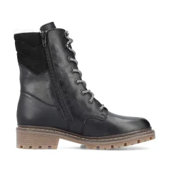 Rieker Women'S Corded Boots Deep Black
