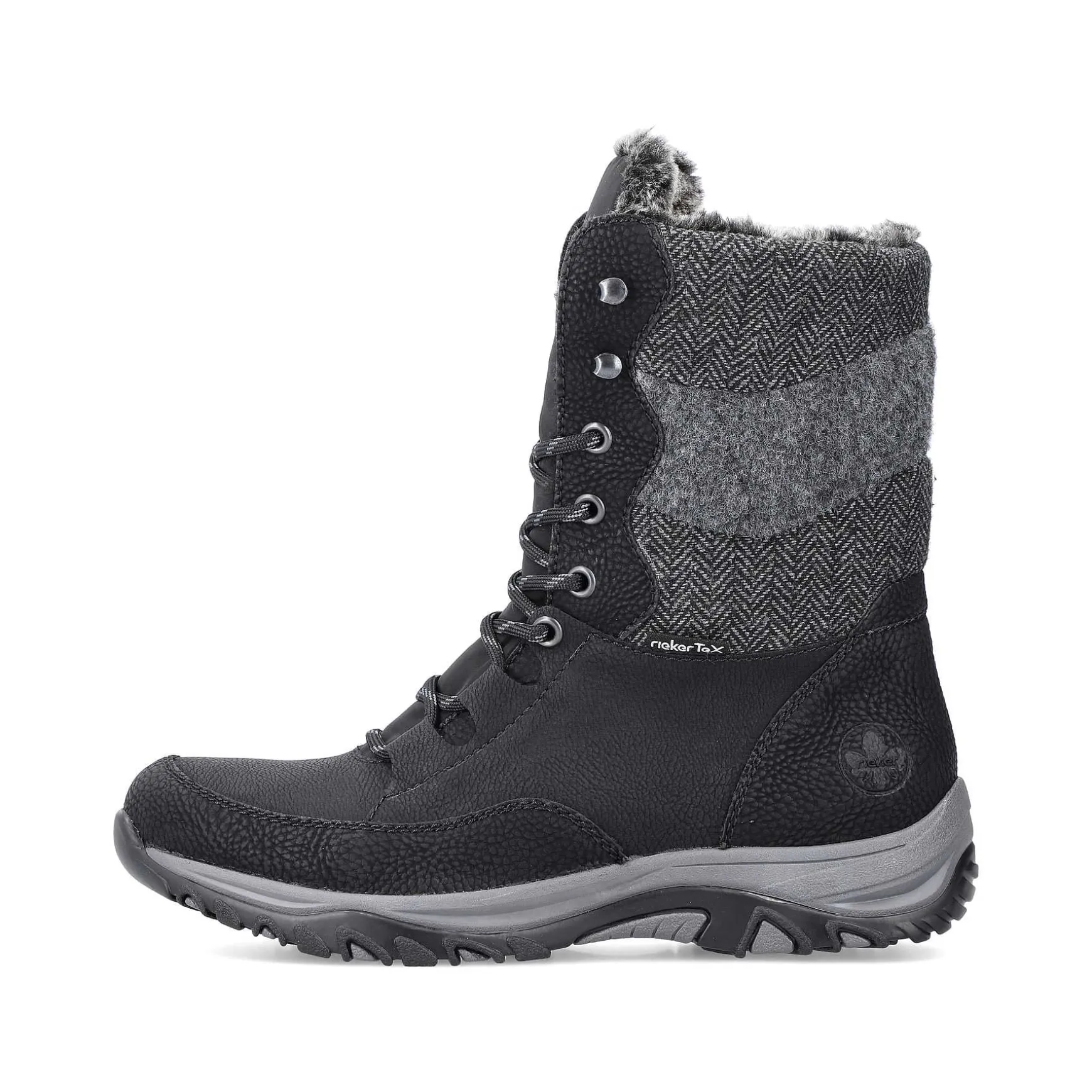 Rieker Women'S Corded Boots Deep Black
