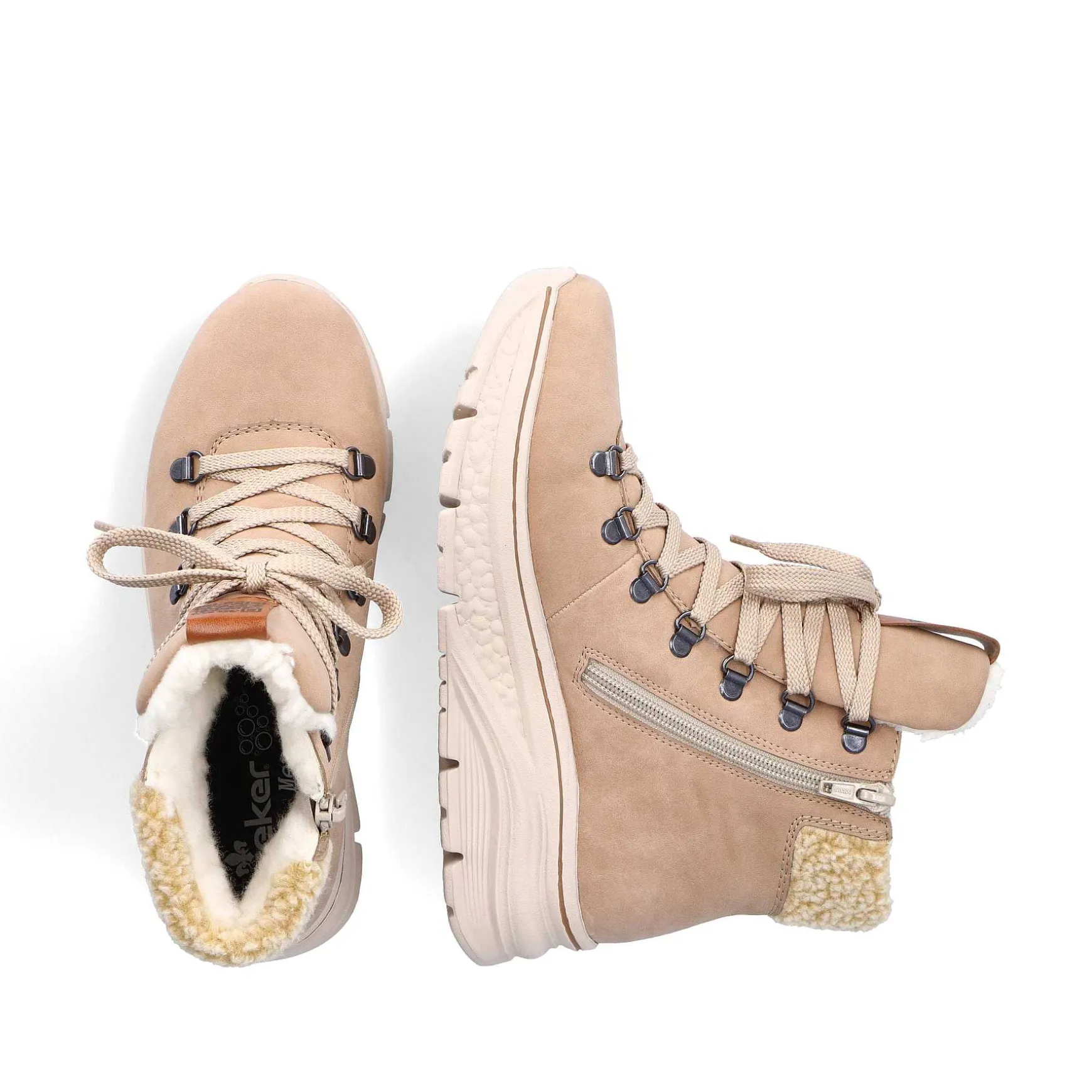 Rieker Women'S Corded Boots Sand Beige