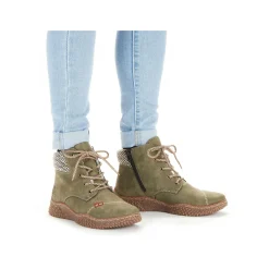 Rieker Women'S Corded Boots Leaf Green