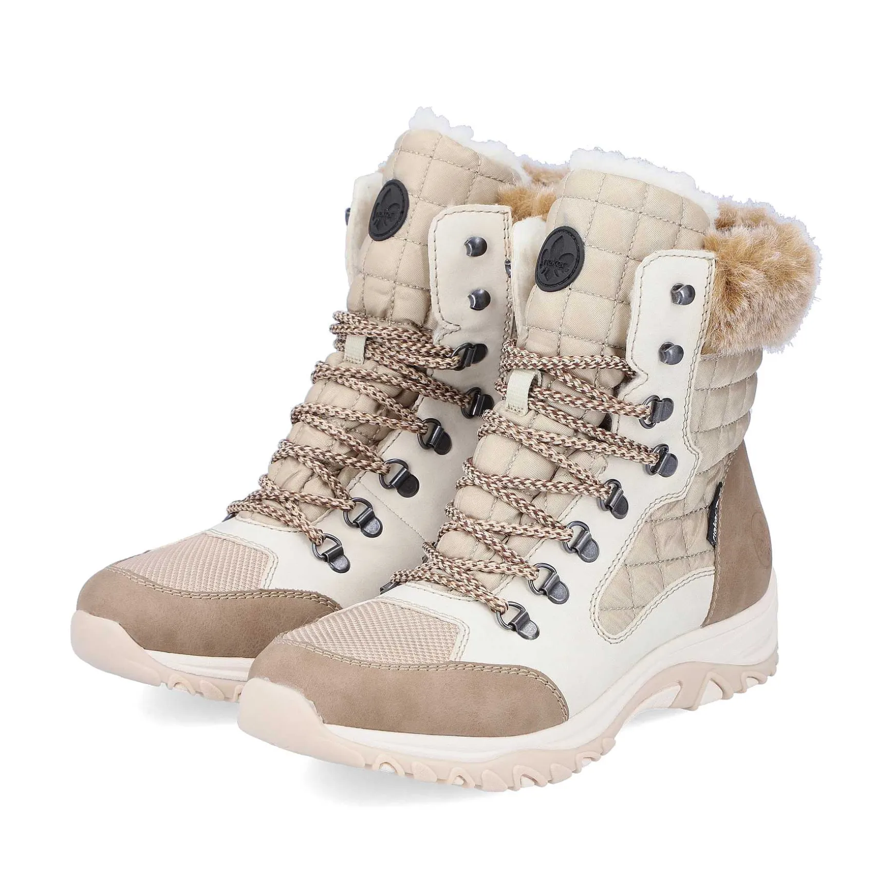 Rieker Women'S Corded Boots Brown Beige