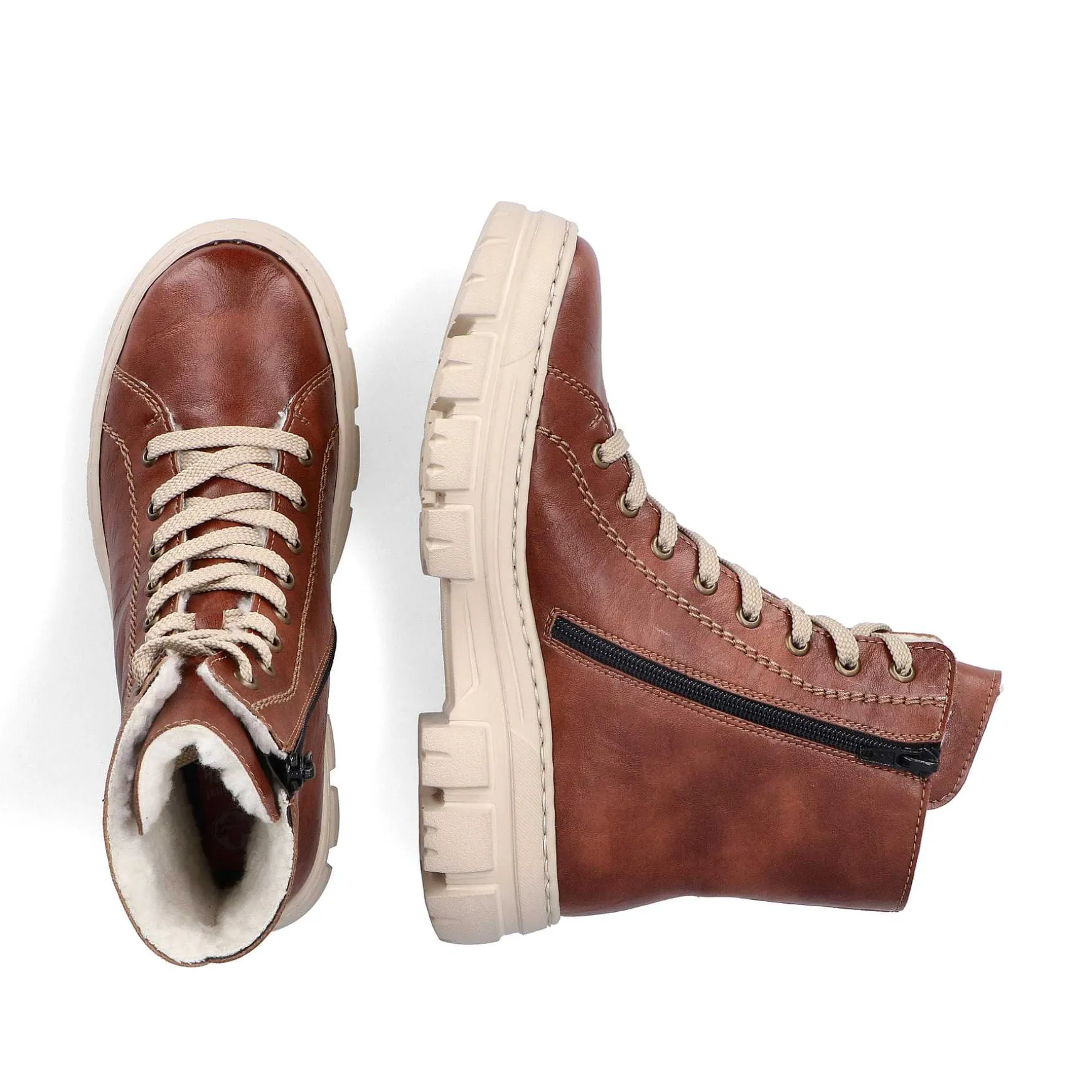 Rieker Women'S Corded Boots Chestnut Brown