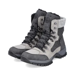 Rieker Women'S Corded Boots Silver Gray