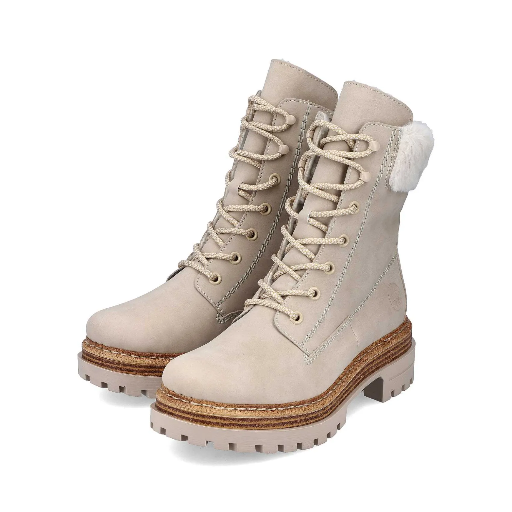 Rieker Women'S Corded Boots Sand Beige