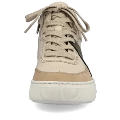 Rieker Women'S High Sneaker Cream Beige-Khaki Green