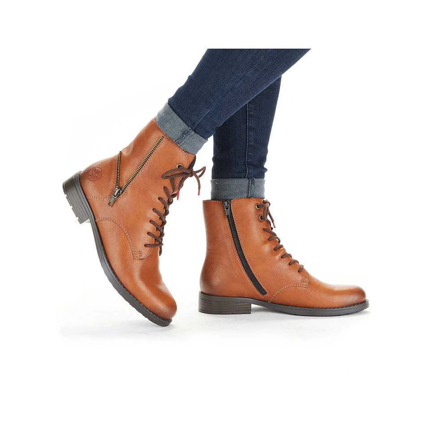 Rieker Women'S Laced Boots Caramel Brown