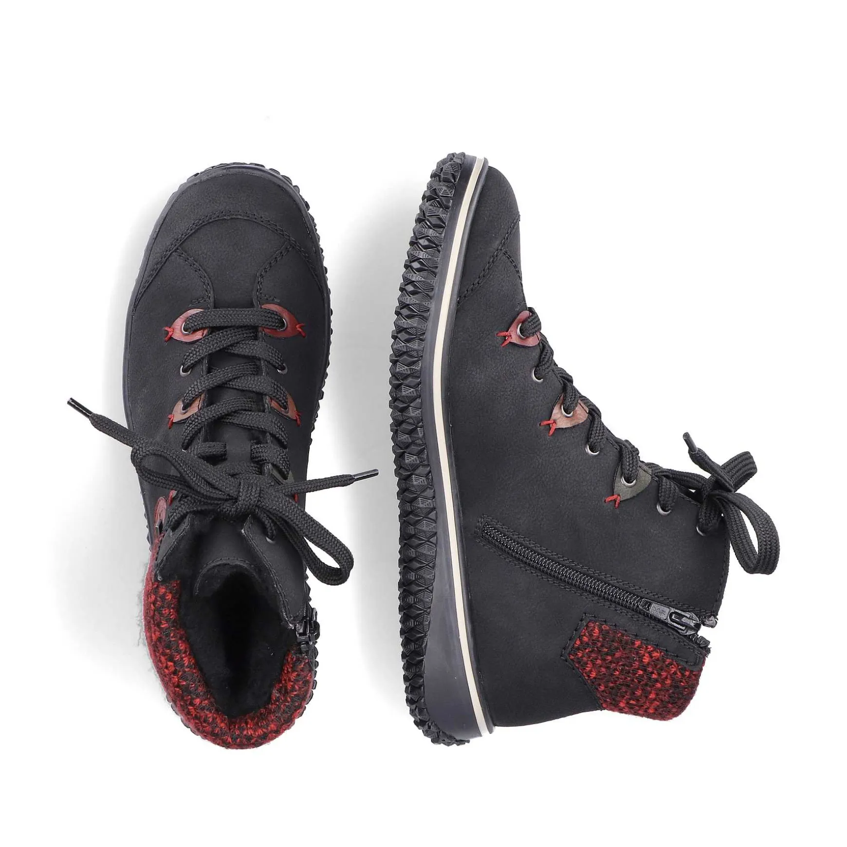 Rieker Women'S Lace-Up Shoes Graphite Black