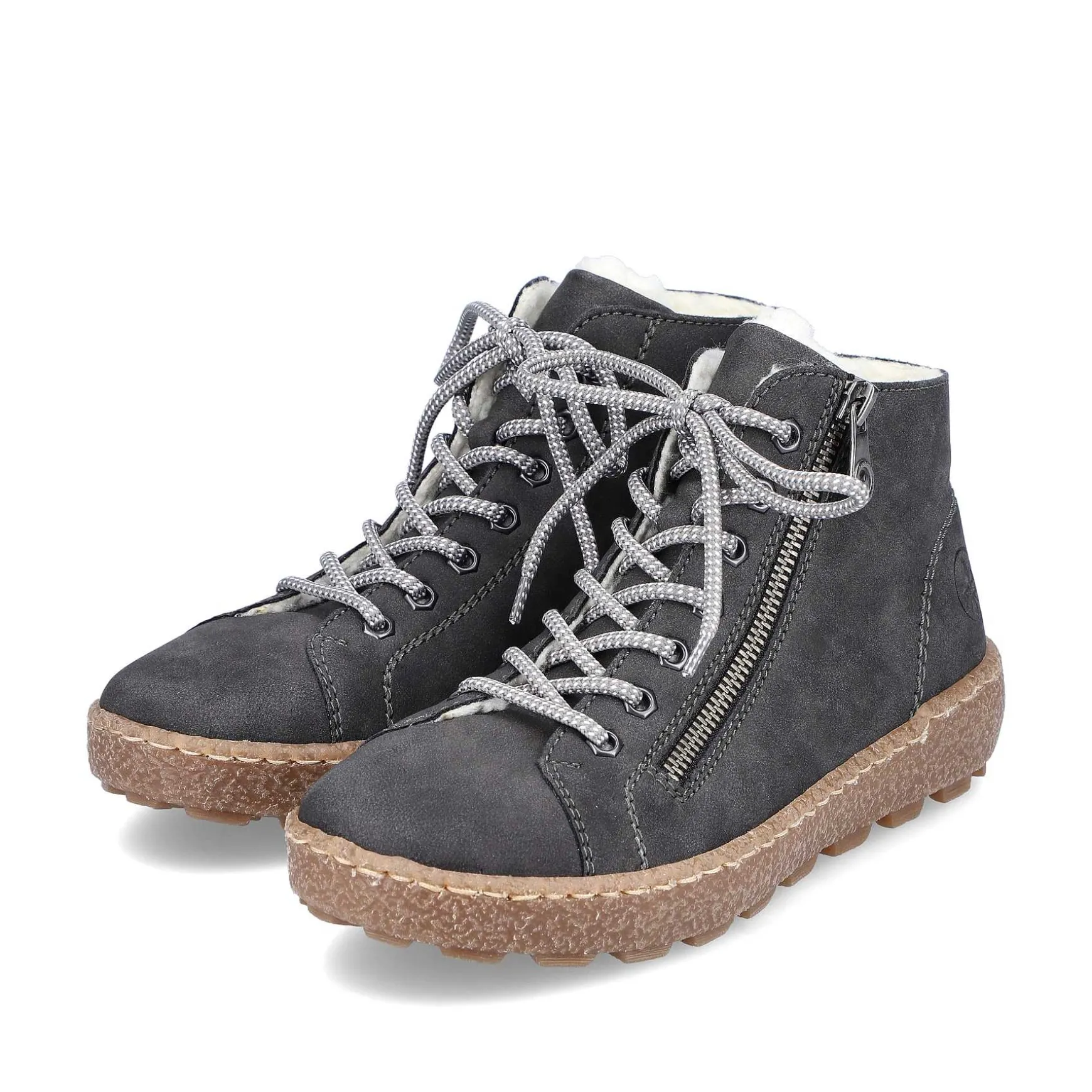 Rieker Women'S Lace-Up Shoes Asphalt Gray