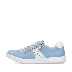 Rieker Women'S Lace-Up Shoes Sky Blue And White