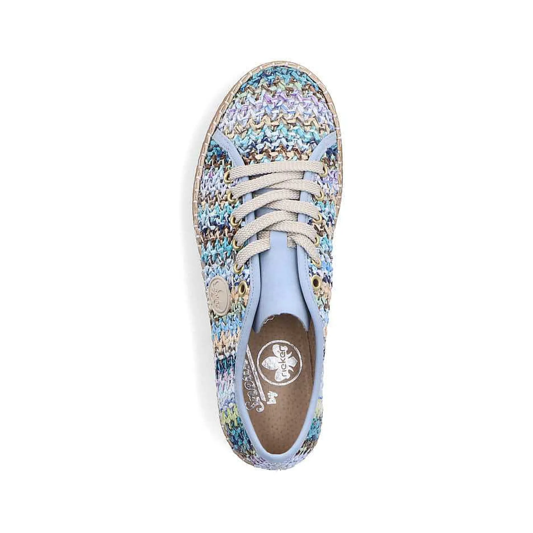Rieker Women'S Lace-Up Shoes Multi-Sky Blue