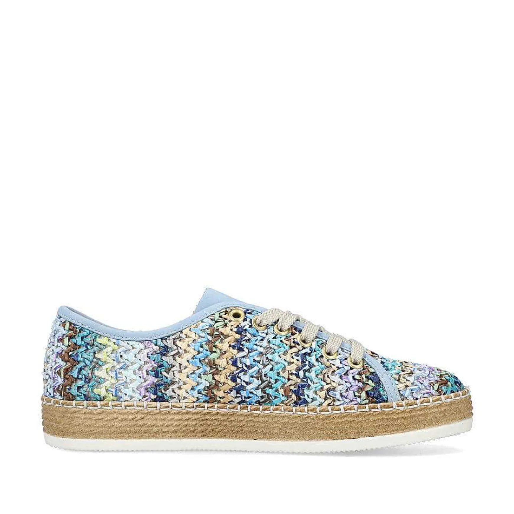 Rieker Women'S Lace-Up Shoes Multi-Sky Blue