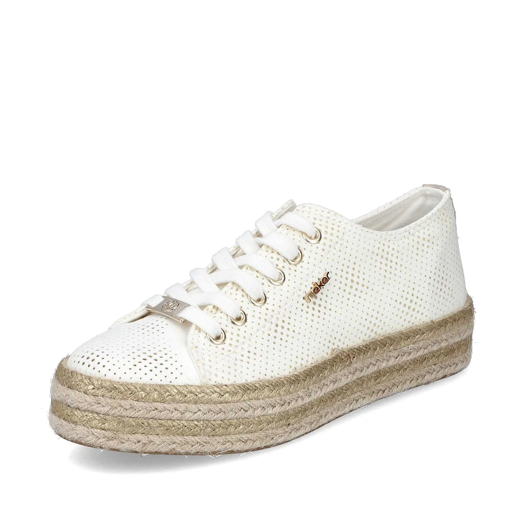 Rieker Women'S Lace-Up Shoes Swan White